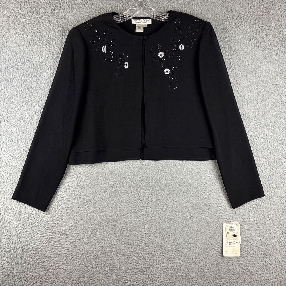 Adrianna Papell Evening Essential Top Women’s Medium Black Beaded